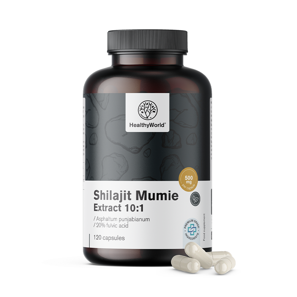 Shilajit Mumie 10:1 în capsule.