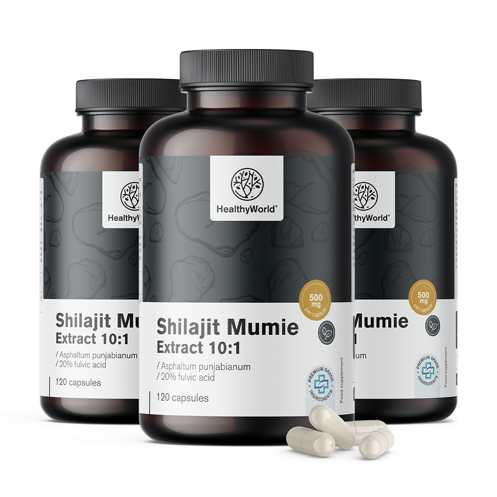 Shilajit Mumie 10:1 în capsule.