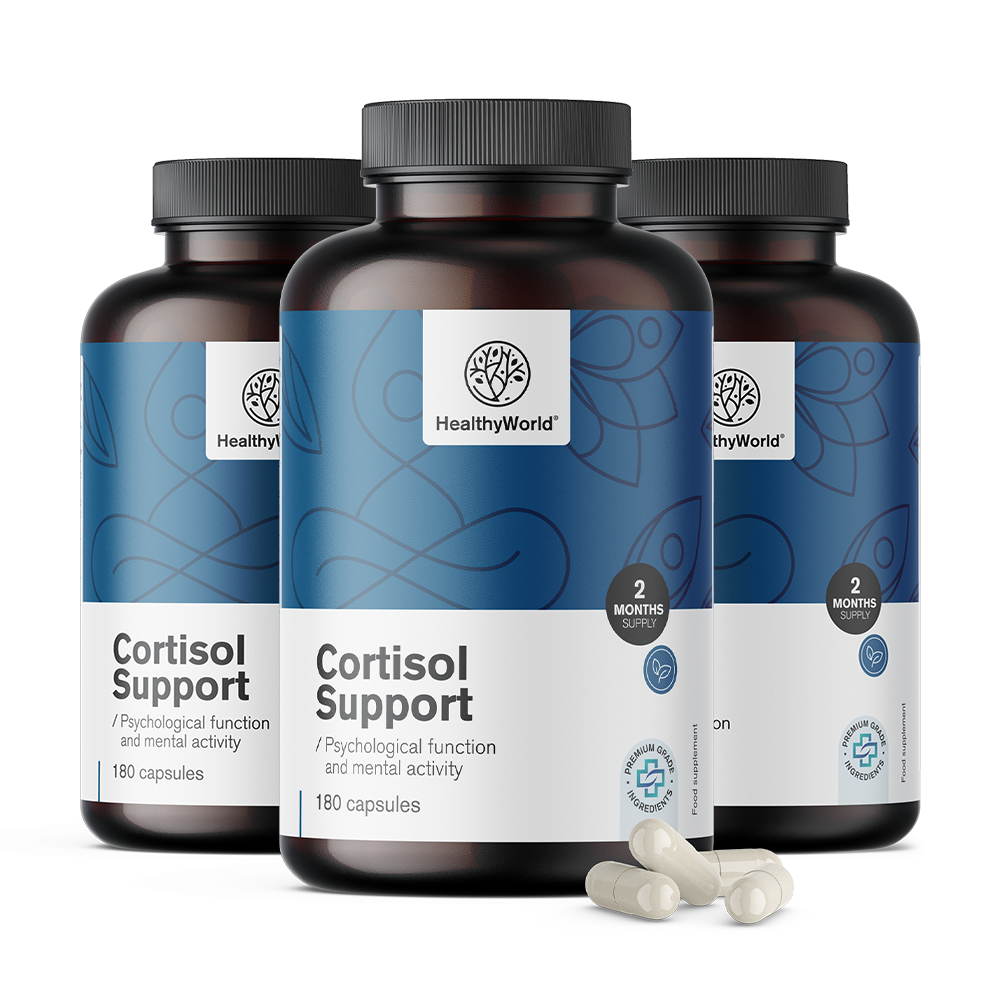 Capsulele de suport Cortisol Support pentru sprijinirea funcționării cognitive.