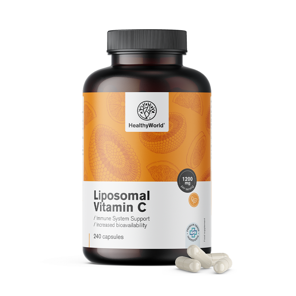 Lipozomală vitamina C 1200 mg cu extract de trandafir sălbatic.