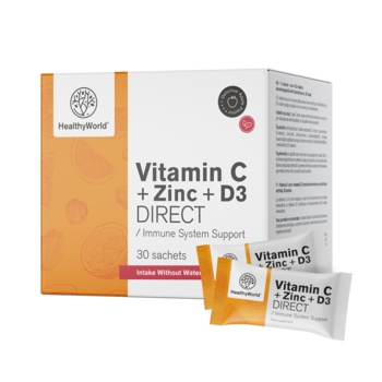 Vitamina C 500 + Zinc + D3 DIRECT, 30 de pliculețe