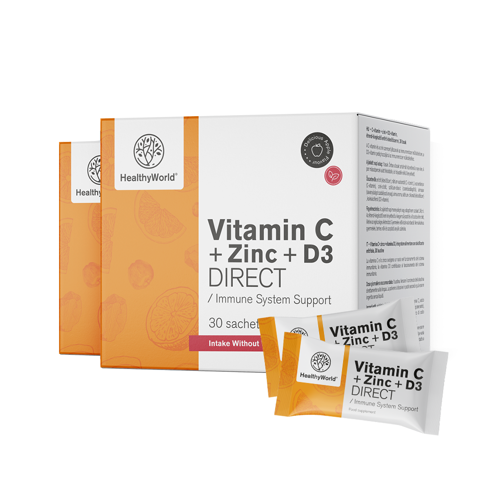 Vitamina C 500 + Zinc + D3 DIRECT cu aromă de mere