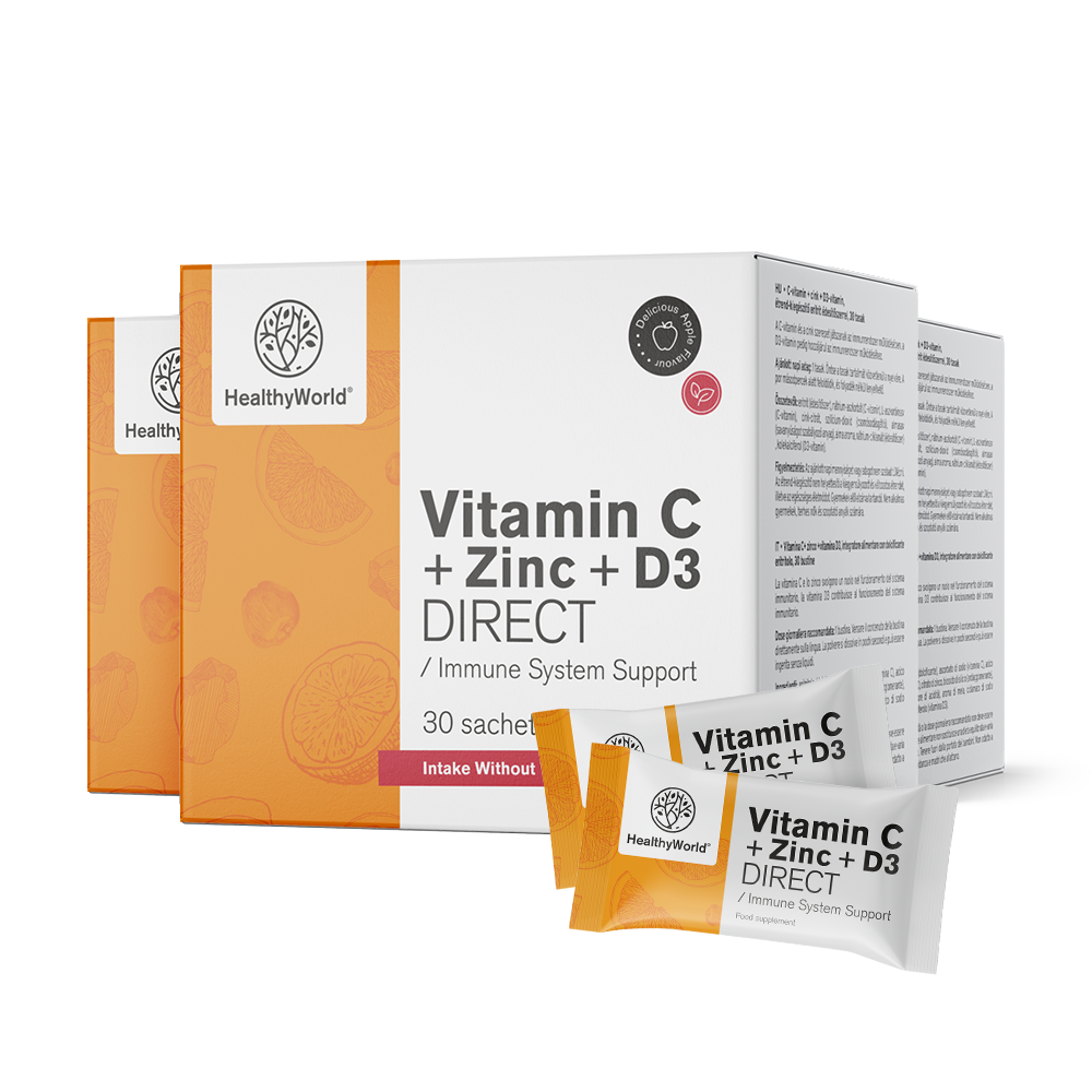 Vitamina C 500 + Zinc + D3 DIRECT cu aromă de mere